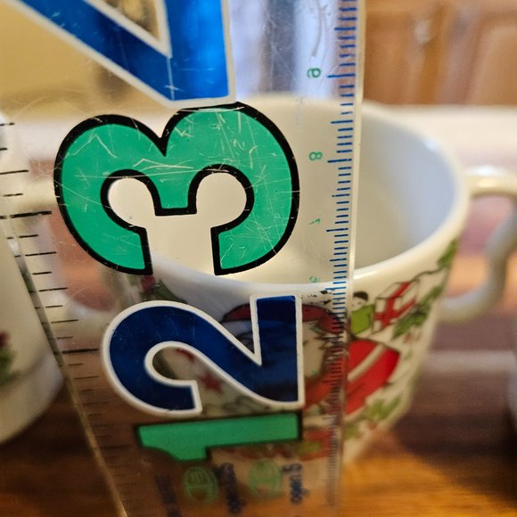 vintage santa claus stacking mugs festive porcelain graphic on both sides - Picture 7 of 7